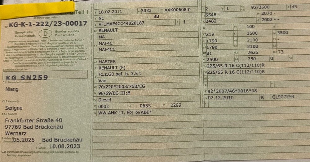 Renault Master III Bus 207.479 km 7.500 &euro; Bad Brückenau 97769